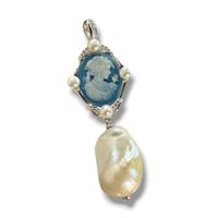 Pendant Mandile 1922 Woman Cammei  in Silver Conchiglia 2CPPC124282